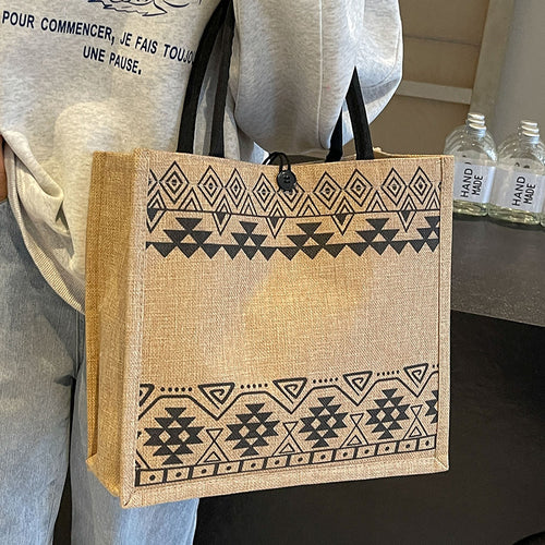 Damen Jute-Tasche mit traditionellem Muster Nord Taschen