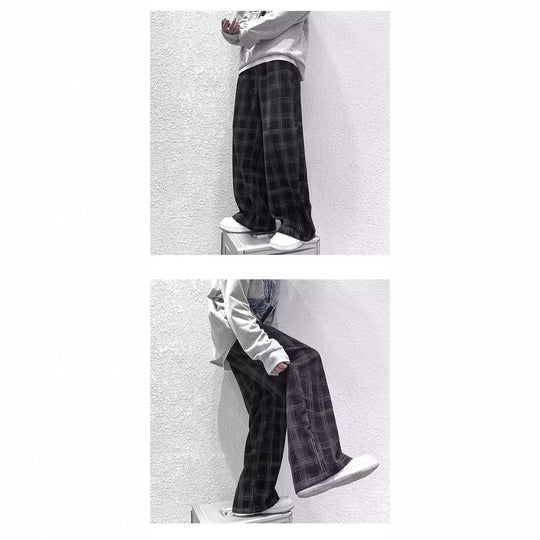 Damen Weit geschnittene Karohose Nord Taschen