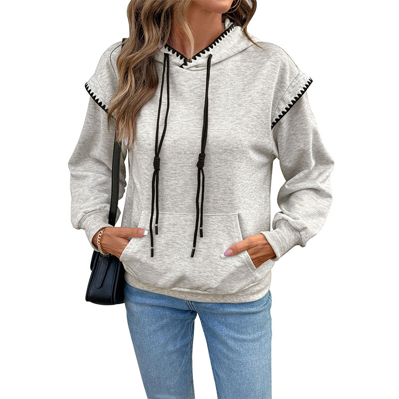Damen Bequemer Hoodie mit dekorativer Naht Nord Taschen