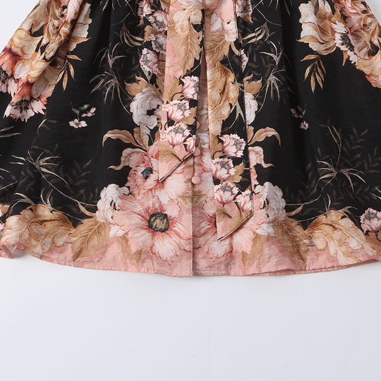 Damen Kurzkleid im Kimono-Stil mit Taillengürtel und V-Ausschnitt Nord Taschen