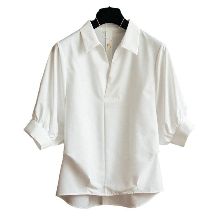 Damen Elegante Bluse mit Übergrößen und weiten Ärmeln Nord Taschen