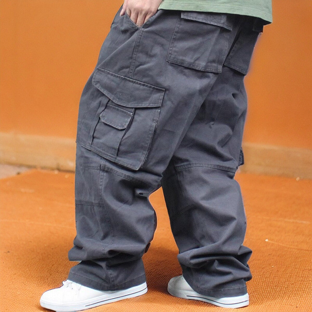 Herren Baggy-Cargohhose mit weitem Bein und Multifunktionstaschen Nord Taschen
