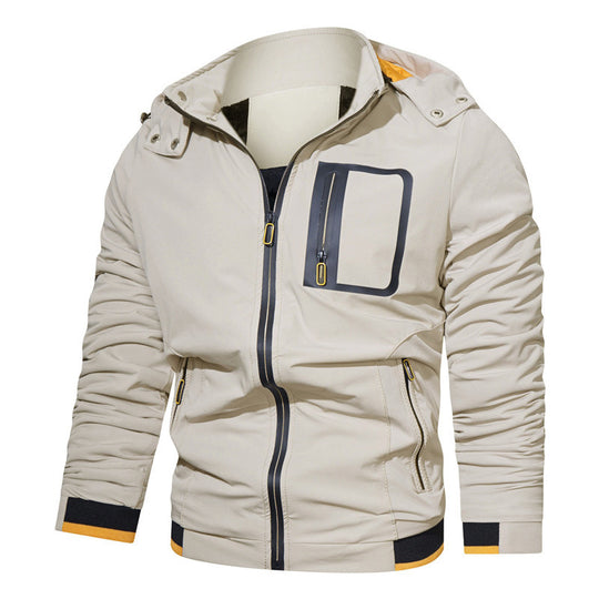 Herren sportliche Softshell-Hybridjacke mit Kapuze, wasserabweisenden Reißverschlüssen und ergonomischer Passform Nord Taschen