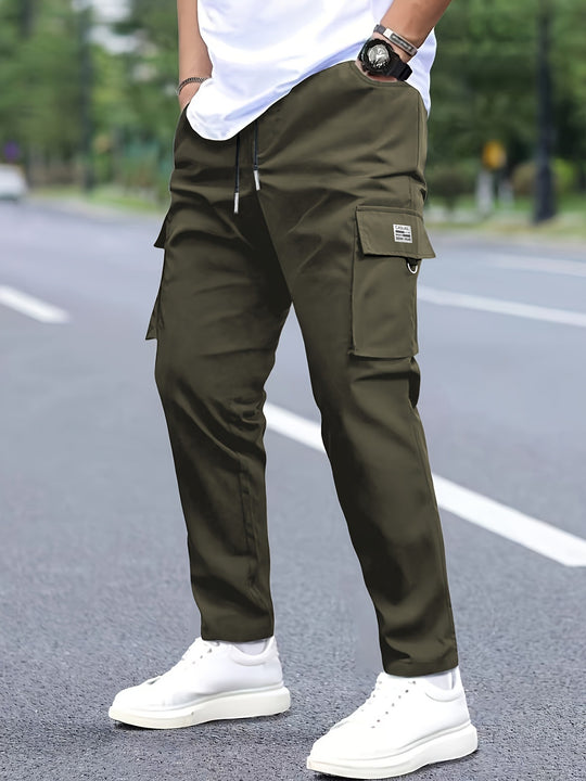Herren Cargohose konisch zulaufend im Joggerstil mit Tunnelzug, Klappfächern & D‑Ring Nord Taschen