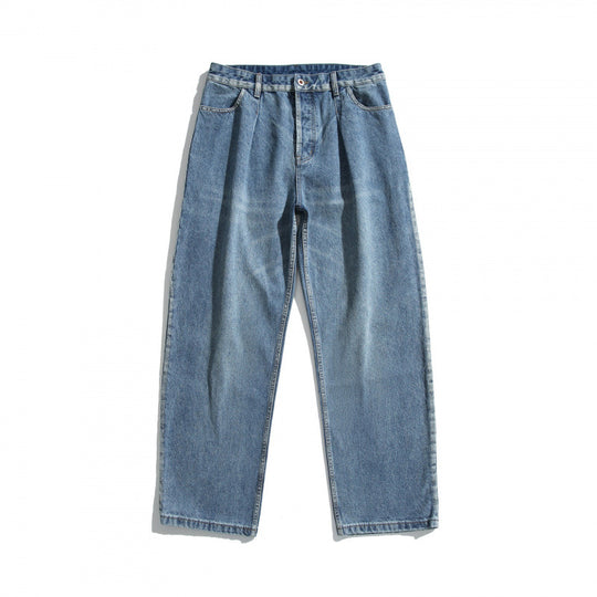Damen Hochtaillierte Jeans mit Bundfalte, geradem Schnitt und weitem Bein Nord Taschen