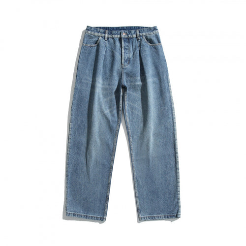 Damen Hochtaillierte Jeans mit Bundfalte, geradem Schnitt und weitem Bein Nord Taschen