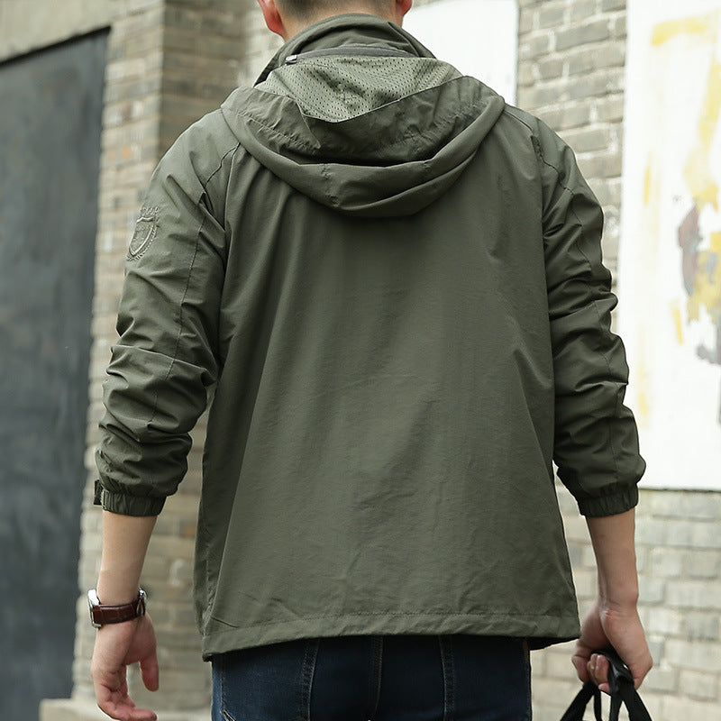 Herren Multifunktionale Übergangsjacke mit verstellbarem Kapuzendesign Nord Taschen