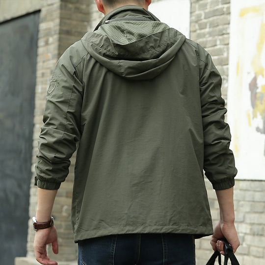 Herren Multifunktionale Übergangsjacke mit verstellbarem Kapuzendesign Nord Taschen