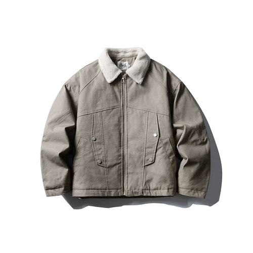 Unisex Kurzer Canvas-Fieldblouson mit Teddykragen und Zwei-Wege-Reißverschluss Nord Taschen