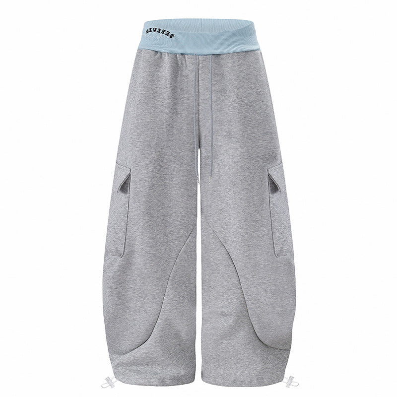 Damen Extraweite Cargo-Palazzo-Sweathose mit hohem Komfortbund und verstellbarem Saum Nord Taschen