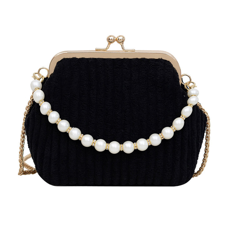 Damen elegante Clutch mit Perlenkette Nord Taschen