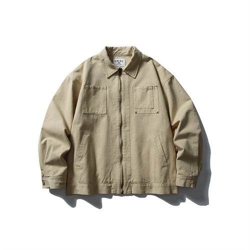Unisex Kastig geschnittene Canvas-Workwear-Jacke mit durchgehendem Reißverschluss und aufgesetzten Brusttaschen Nord Taschen