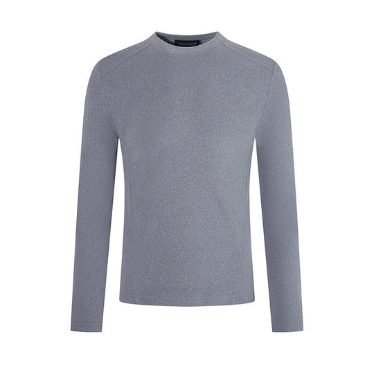 Herren Atmungsaktives Slim-Fit Feinstrick-Langarmshirt mit Rundhals Nord Taschen