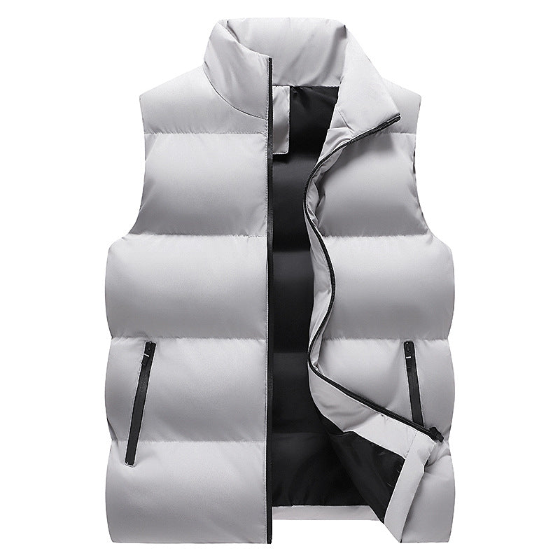 Herren Minimalistische Outdoor-Steppweste mit breiter Blocksteppung, isolierter Wattierung und verdeckten Reißverschlusstaschen Nord Taschen