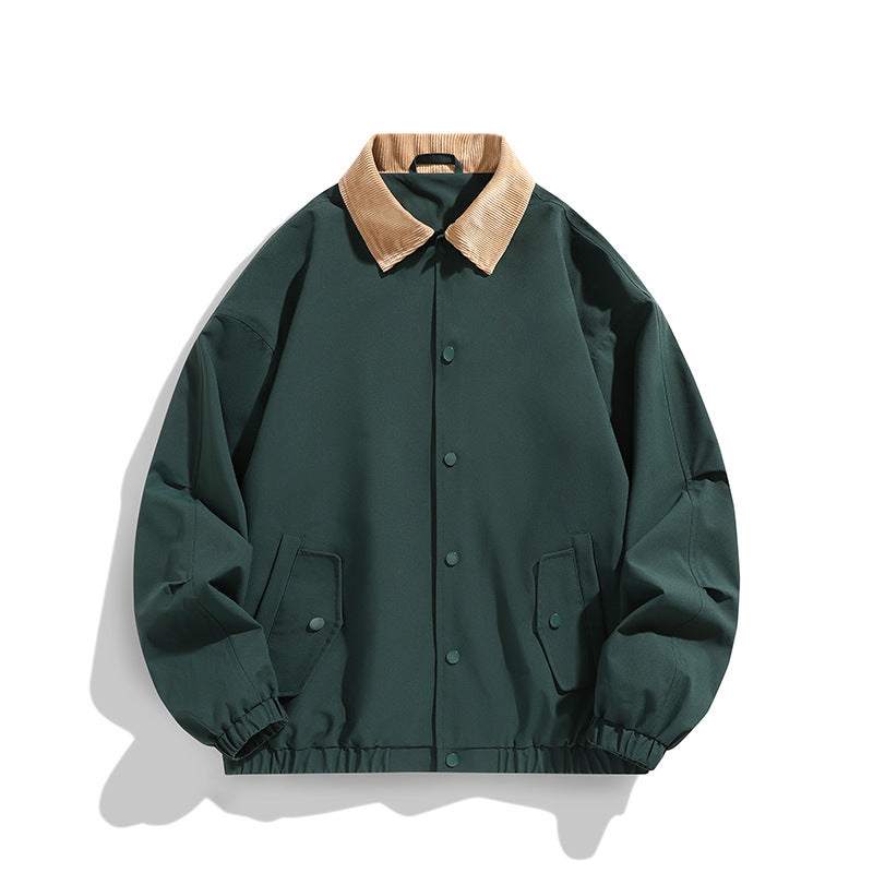 Herren Oversized Blouson mit Cordkragen, Druckknopfverschluss und Pattentaschen Nord Taschen