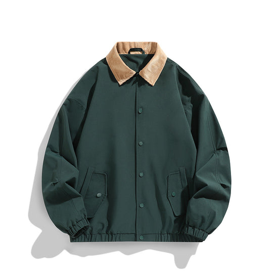 Herren Oversized Blouson mit Cordkragen, Druckknopfverschluss und Pattentaschen Nord Taschen