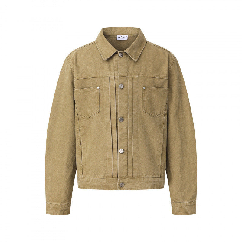 Unisex Boxy-Denimjacke im Worker‑Look mit Metallknopfleiste und Brusttaschen Nord Taschen