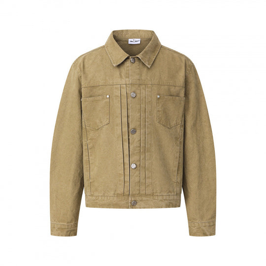 Unisex Boxy-Denimjacke im Worker‑Look mit Metallknopfleiste und Brusttaschen Nord Taschen