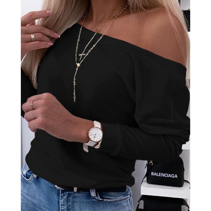 Damen Off-Shoulder Freizeit Pullover Top