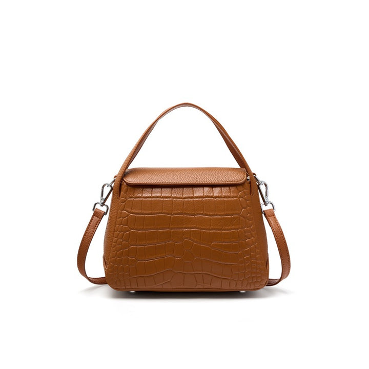 Damen handgefertigte Lederhandtasche mit Krokodilprägung Nord Taschen