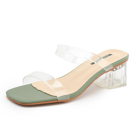 Damen Transparente Slide-Sandalen mit einzigartigem Blockabsatz Nord Taschen