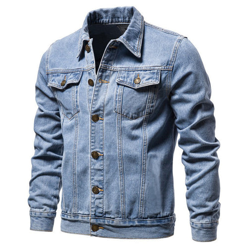 Herren Jeansjacke im Slim-Fit mit vertikaler Nahtstruktur und Brusttaschen Nord Taschen