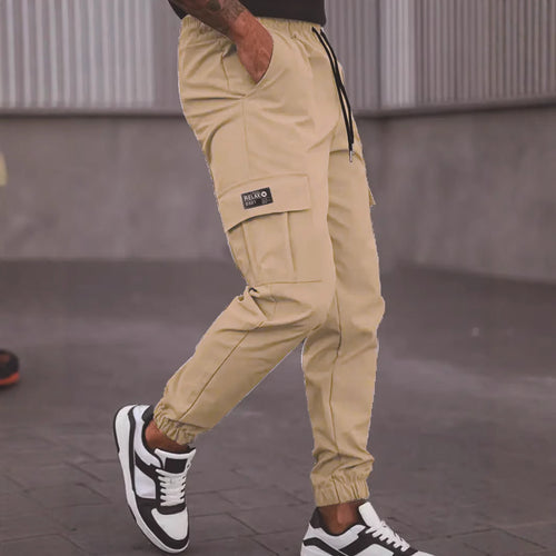Herren Moderne Cargo-Jogginghose mit elastischem Bund, Kordelzug & Klappentaschen Nord Taschen