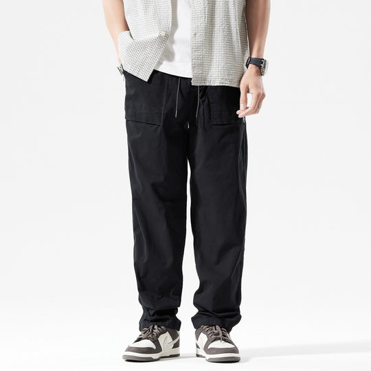 Herren Baggy-Cargo-Hose im Workwear-Look mit elastischem Kordelbund, aufgesetzten Klapptaschen und verstärkten Nähten Nord Taschen
