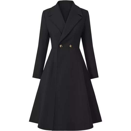 Damen Tailliertes Mantelkleid im A‑Linien‑Tailoring aus Wollmix mit schmaler Taille und ausgestelltem Rock Nord Taschen