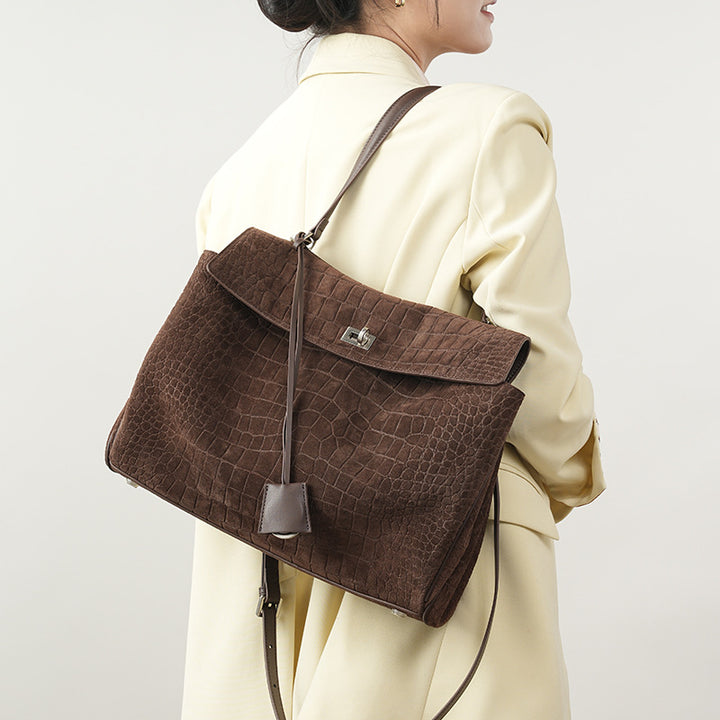 Damen-Handtasche aus elegantem Krokodilleder mit verstellbarem Tragegurt Nord Taschen