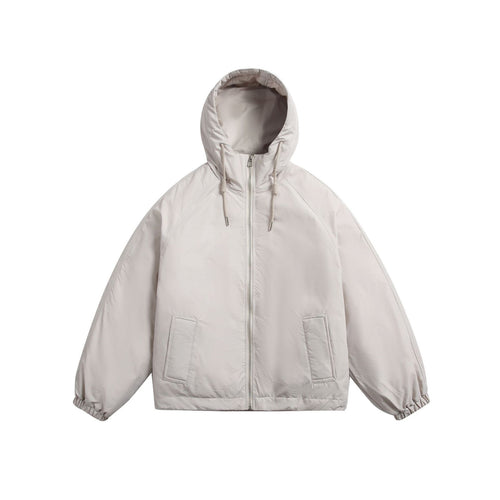 Unisex Kurz geschnittene wattierte Kapuzenjacke im Boxy‑Cut mit elastischem Saum Nord Taschen