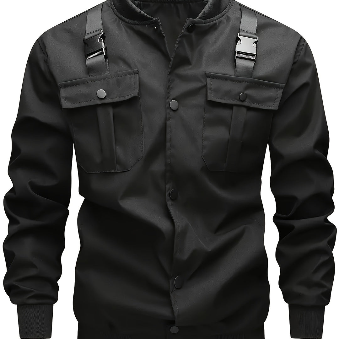 Herren Camouflage-Bomberjacke im Utility-Stil mit Brusttaschen, Schultergurten und Rippbündchen Nord Taschen