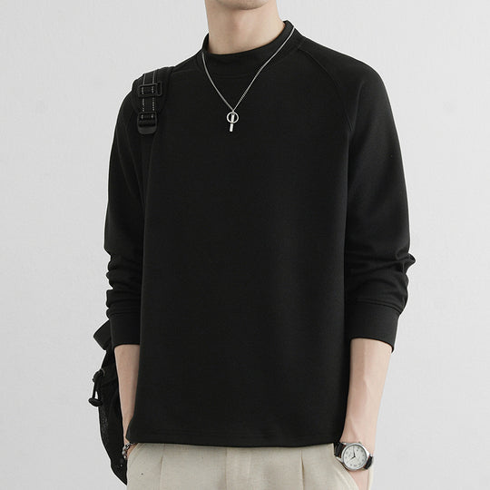 Herren Minimalistisches Mockneck-Sweatshirt aus Tech‑Fleece mit Raglanärmeln Nord Taschen