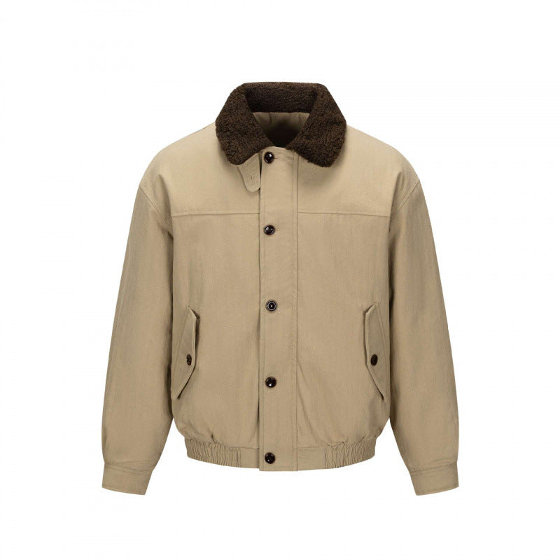 Herren Kurz geschnittene Blouson-Jacke im Field-Stil mit Teddykragen und Pattentaschen Nord Taschen