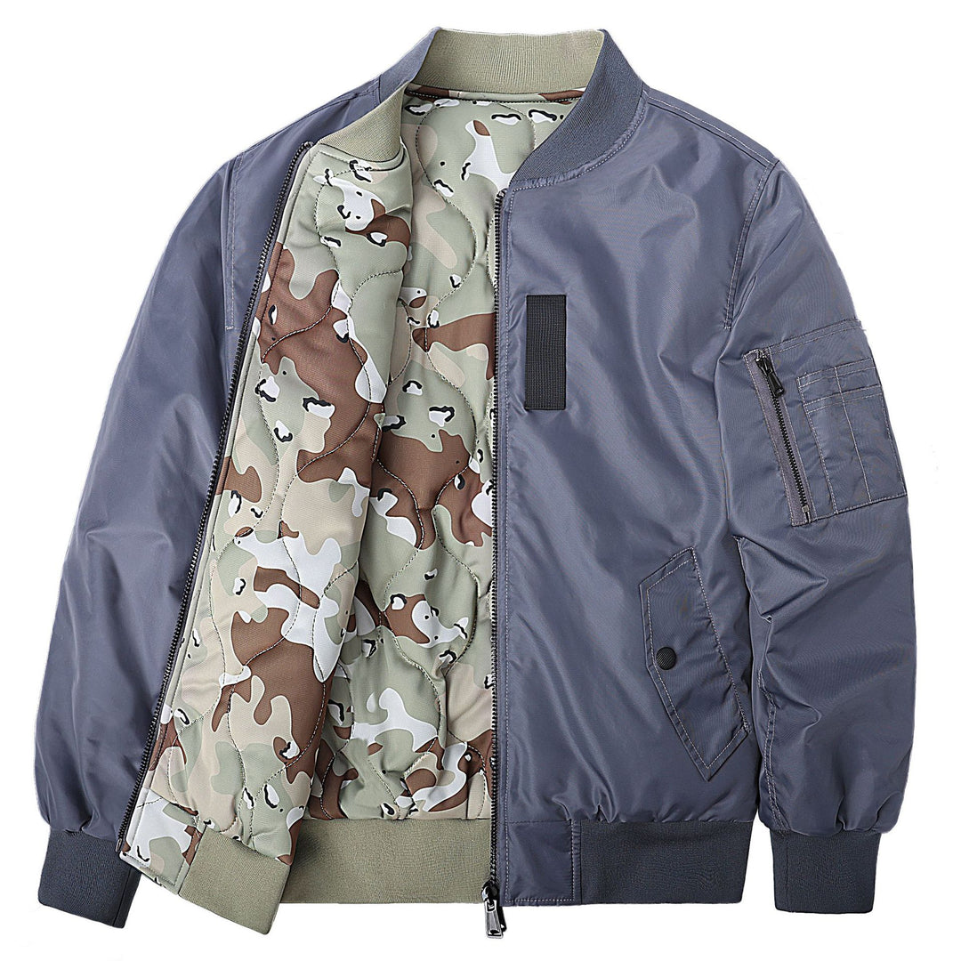 Men's  Reversible Quilted-Lined Bomber Jacket with Sleeve Utility Pocket and Ribbed Trims Nord Taschen