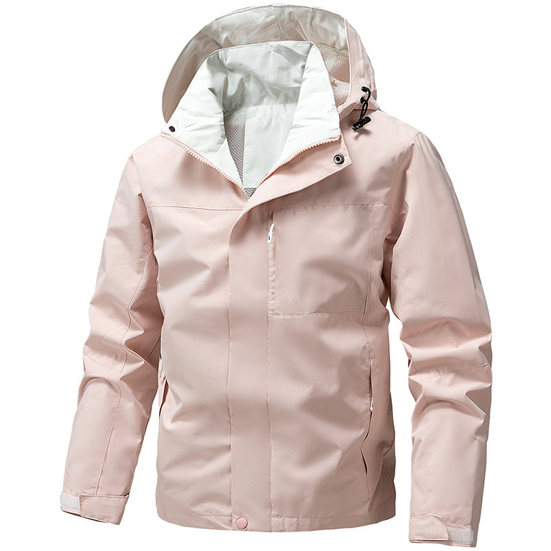 Herren Wasser- und winddichte Funktions‑Outdoorjacke mit Kapuze, atmungsaktivem Mesh‑Futter und verdeckter Reißverschlussleiste Nord Taschen