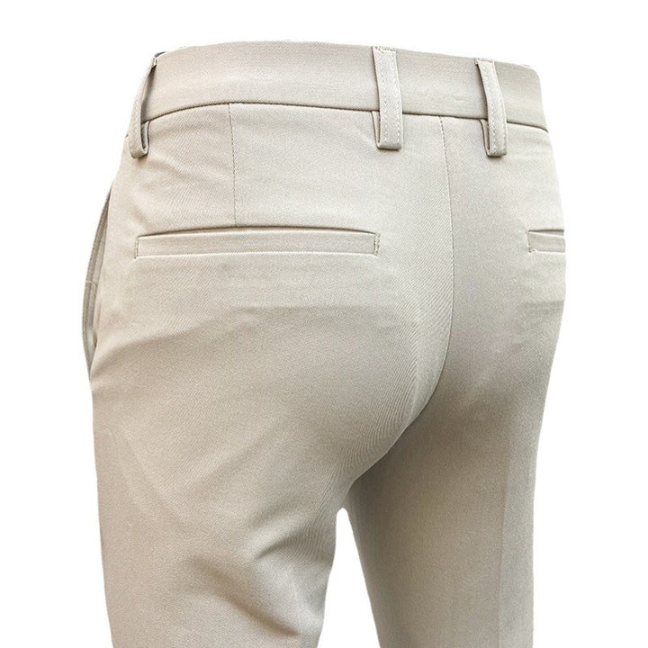 Herren schlanke elegante Anzughose mit Stretchbund, Bügelfalte und schmal zulaufendem Bein Nord Taschen