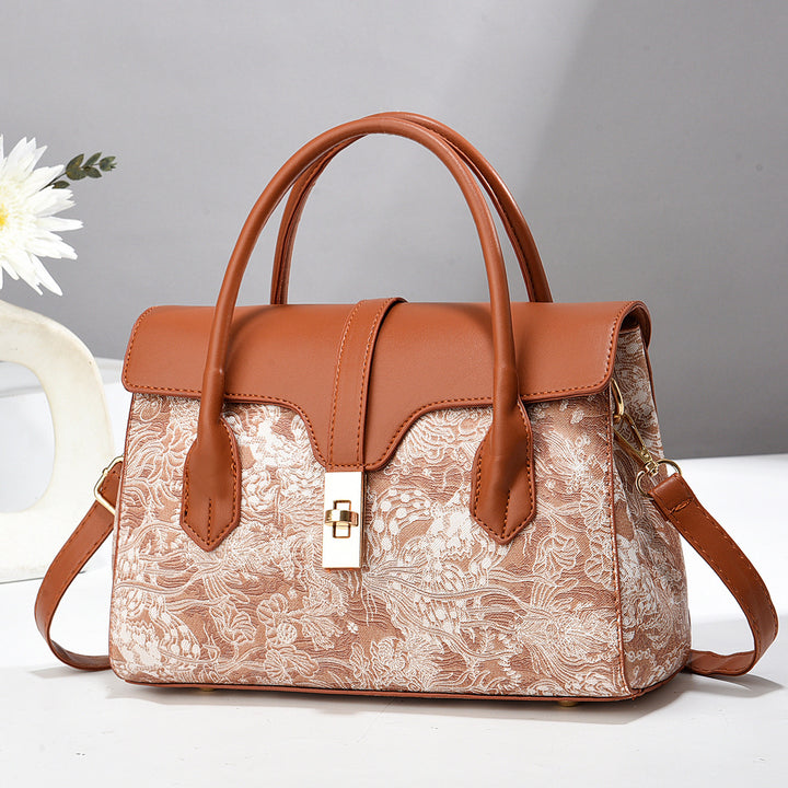 Damen elegante Handtasche mit kunstvollem floralen Design Nord Taschen