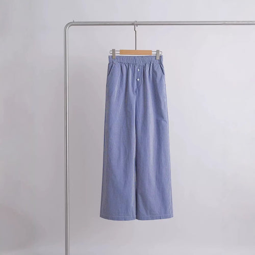 Damen Weit geschnittene Baumwollhose Nord Taschen