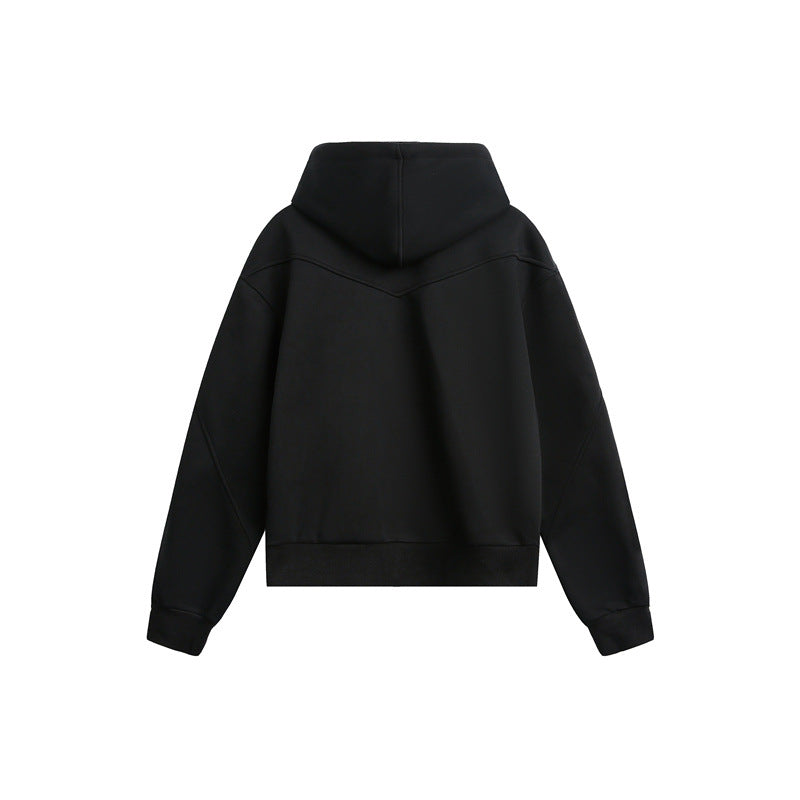 Unisex Oversize Kapuzen-Sweatjacke mit Zwei-Wege-Reißverschluss Nord Taschen