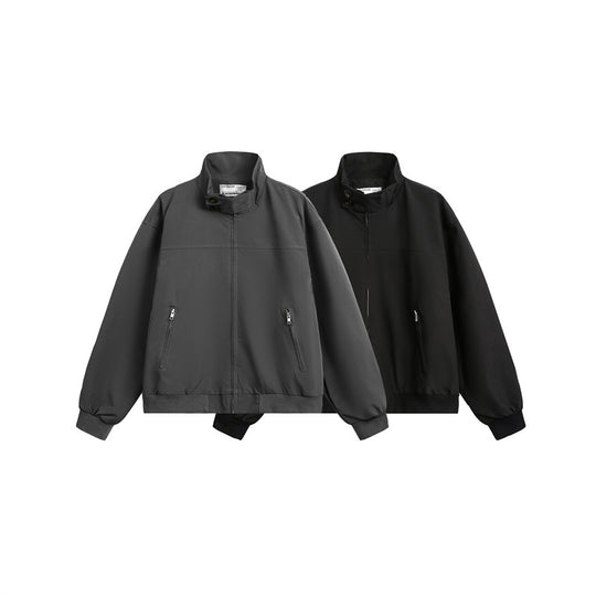 Herren Urbaner Microfaser-Blouson mit Stehkragen, verdeckter Knopfleiste und Reißverschlusstaschen Nord Taschen