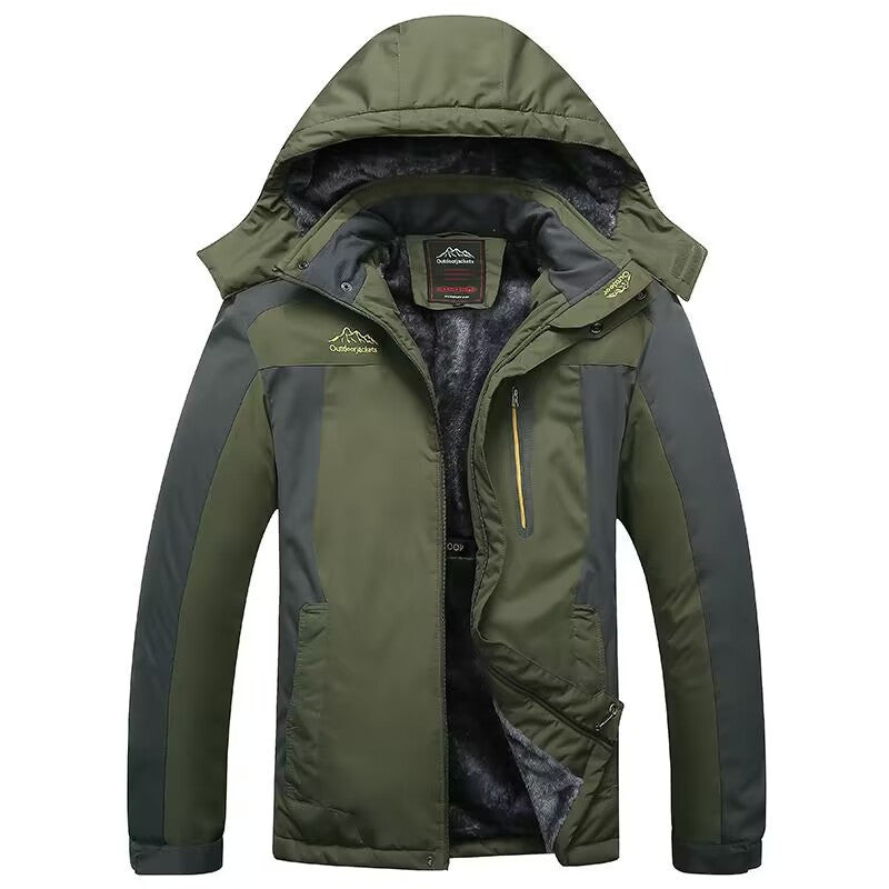 Herren Wasserdichte Thermo-Outdoorjacke mit weichem Fleece-Innenfutter und Multifunktionstaschen Nord Taschen