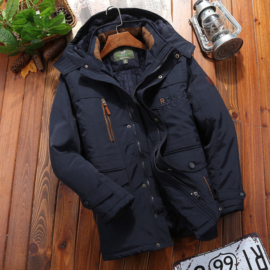Herren Wetterfeste Fleecejacke mit abnehmbarer Kapuze Nord Taschen
