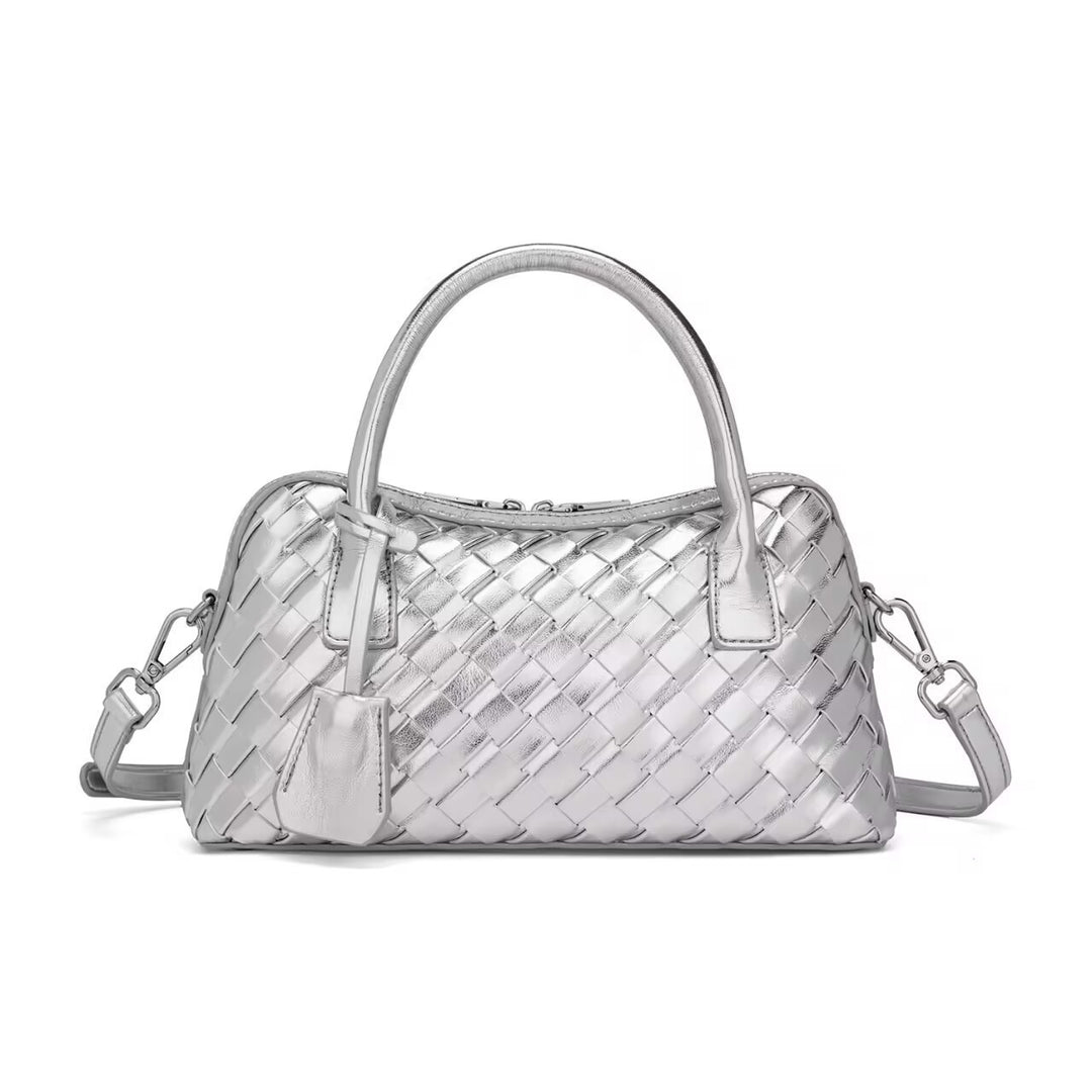 Damen handgefertigte Lederhandtasche mit geflochtenem Design Nord Taschen