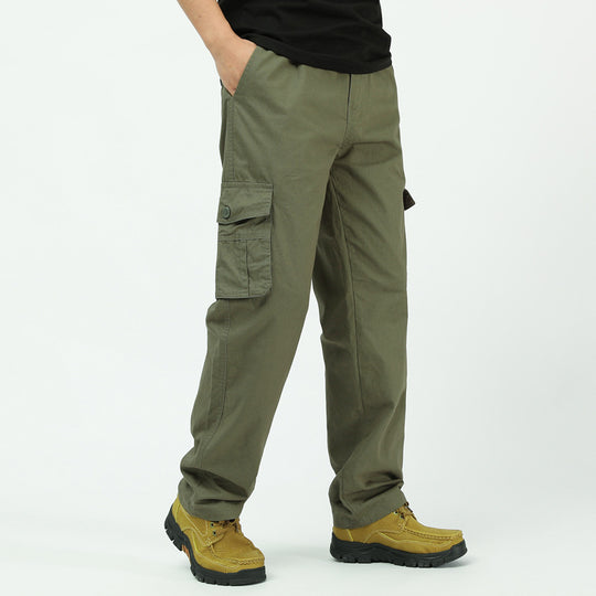 Herren Baumwoll-Twill Cargohose im Relaxed-Fit mit geradem Bein und großem Klappfach Nord Taschen