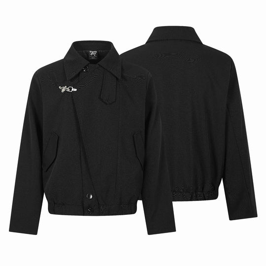 Damen Kurzblouson im Overshirt‑Stil mit markantem Hemdkragen und Metallhakenverschluss Nord Taschen