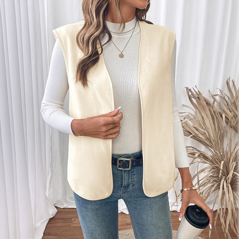 Damen Elegantes ärmelloses Blazer-Oberteil Nord Taschen