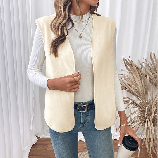 Damen Elegantes ärmelloses Blazer-Oberteil Nord Taschen