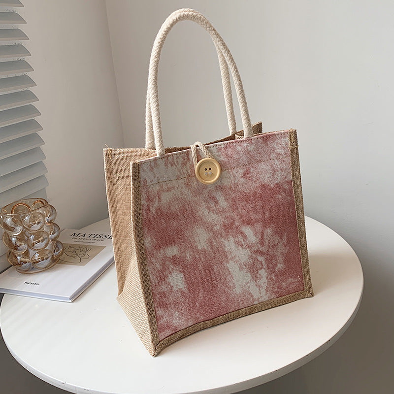 Damen Jute-Tragetasche mit elegantem Gewebe und robusten Schnüren Nord Taschen