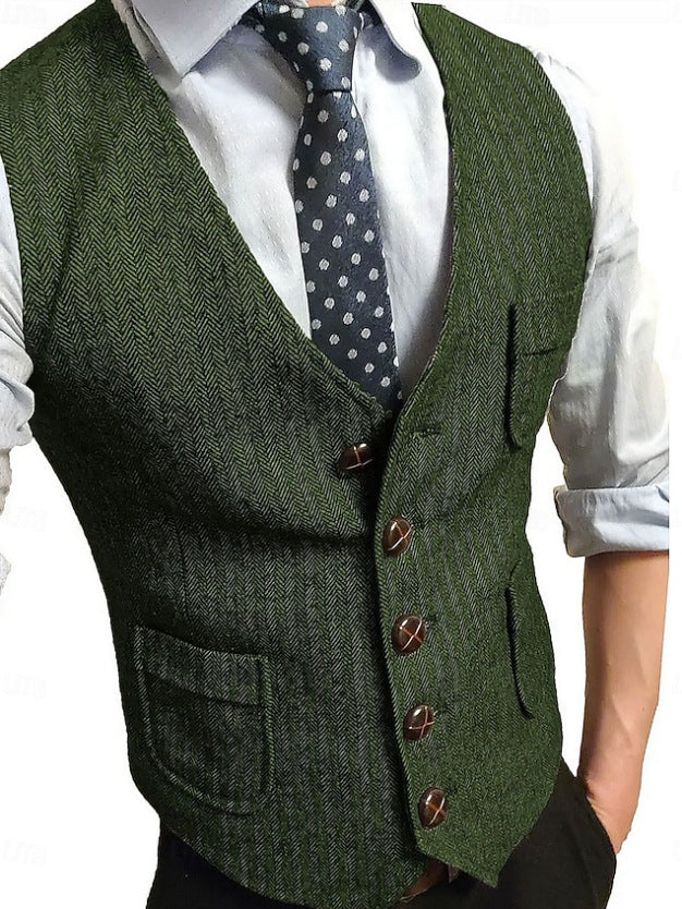 Herren Eleganter Weste aus Herringbone-Stoff Nord Taschen